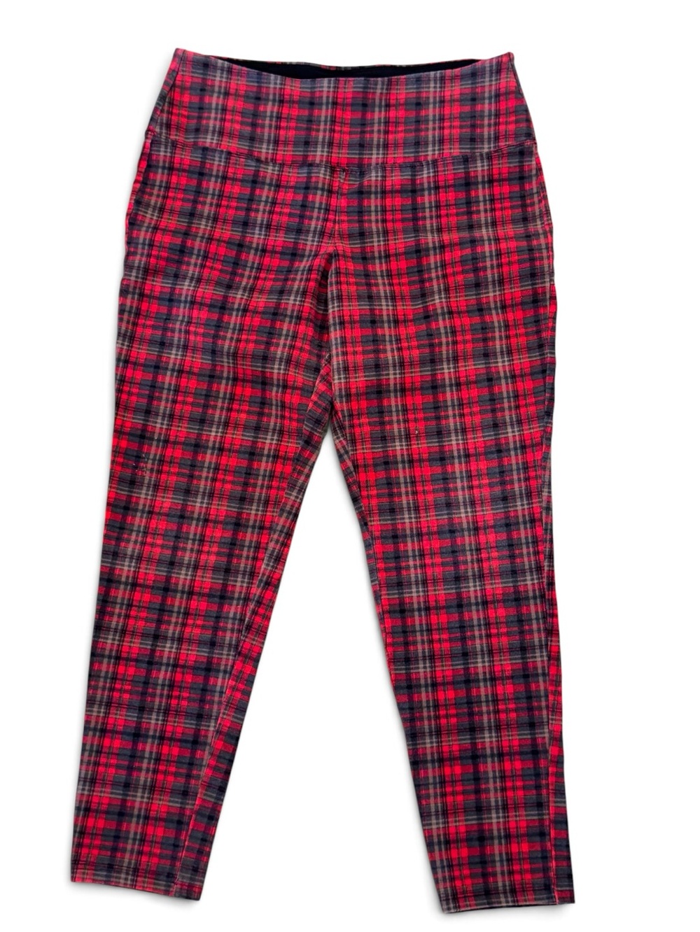 Casablanca Women's Waist Contouring Booty Lifting Hi Rise Plaid Legging